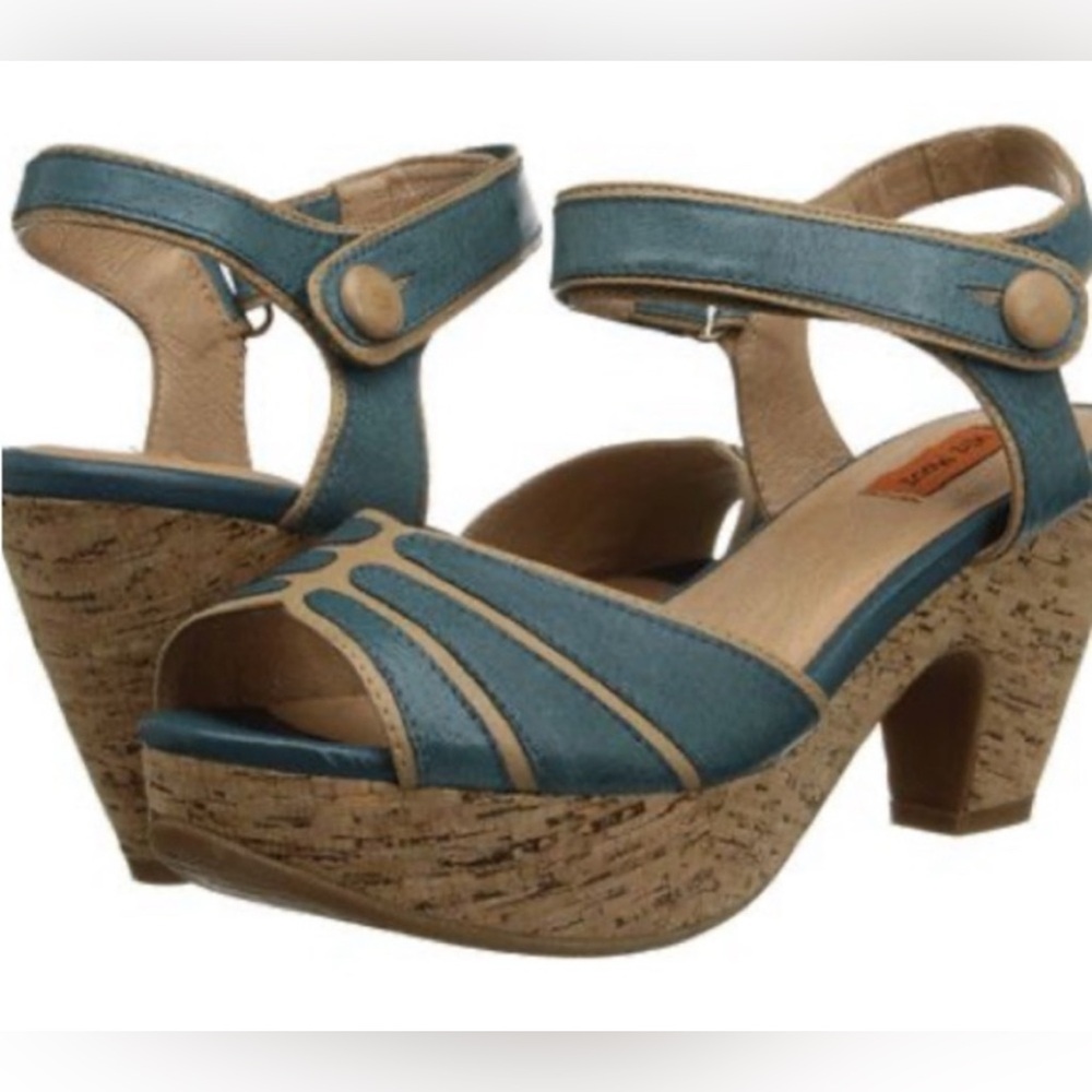 Miz Mooz Blue and Tan Women's Shoes